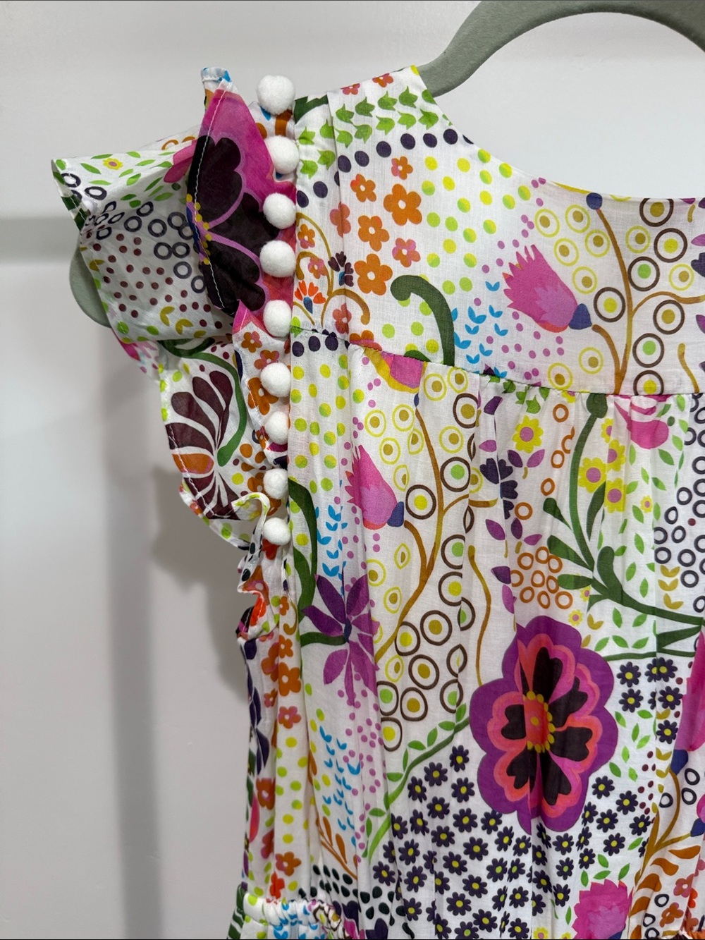J. Crew Floral Midi Dress in Pink, Green, Purple, Yellow - Picture 8 of 10